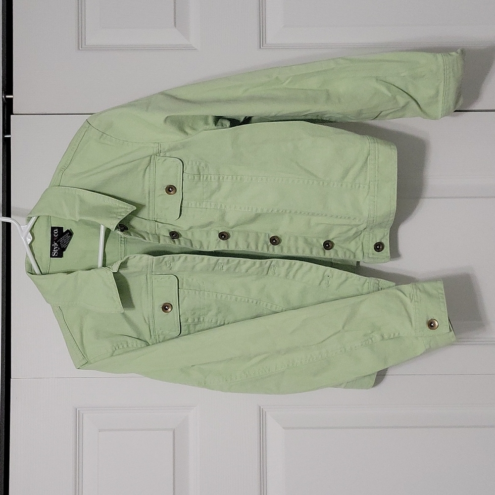 Light green denim jacket from Style and Co. Size large.